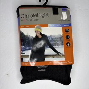 Cuddl Duds ClimateRight Top Black Base Layer Stretch Fleece Women’s XXL 2XL